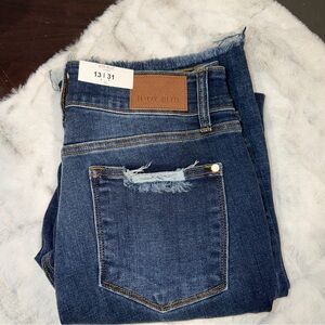 Judy Blue Dark Blue bootcut  Distressed Pocket Jeans 13/31